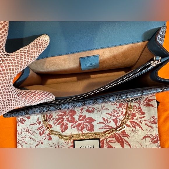 Like New Gucci Python Blind For Love Dionysus Genuine Purse Blue Rhinestones - Picture 10 of 17